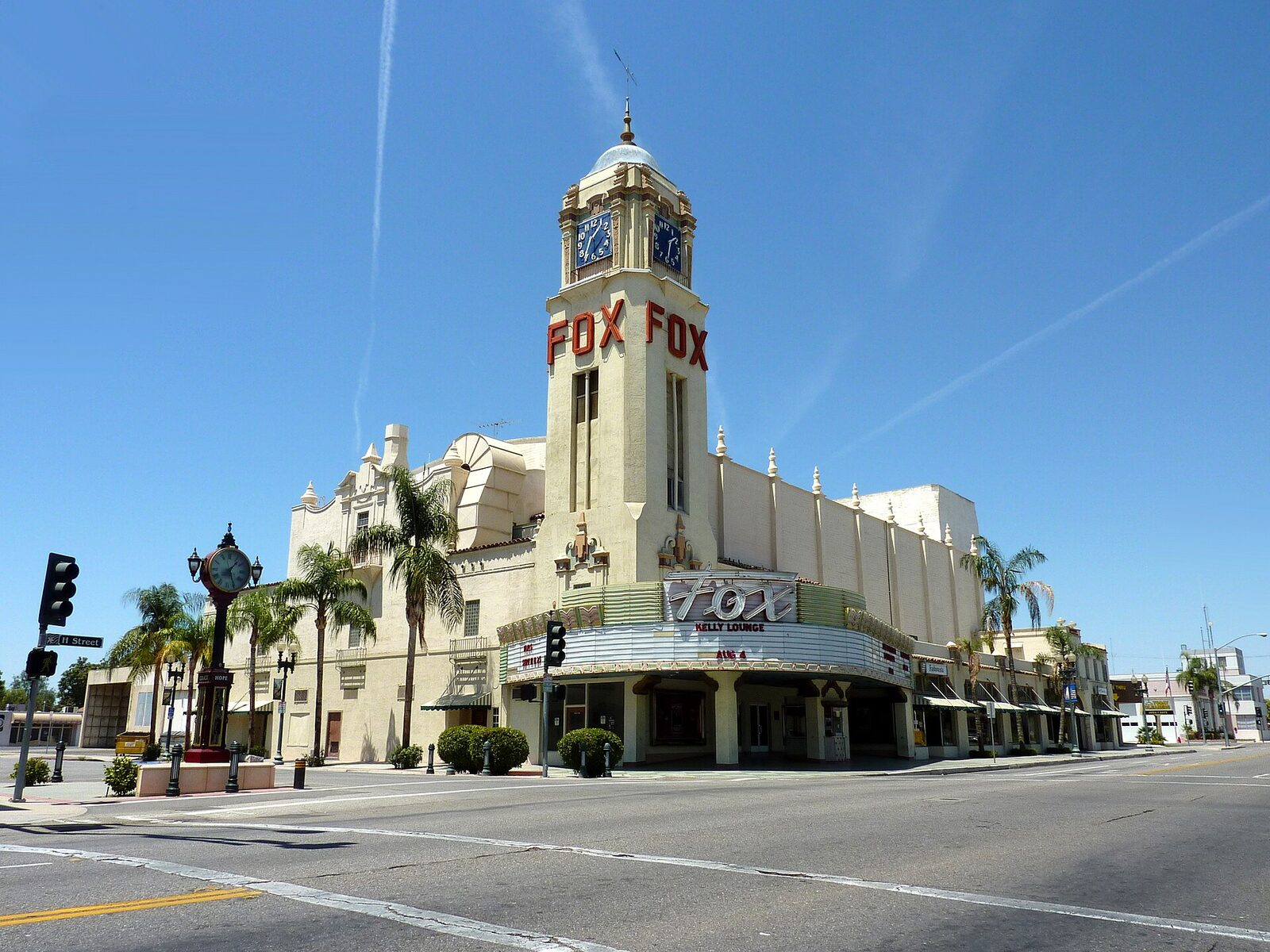 Historic Fox Theater marquee in downtown Bakersfield